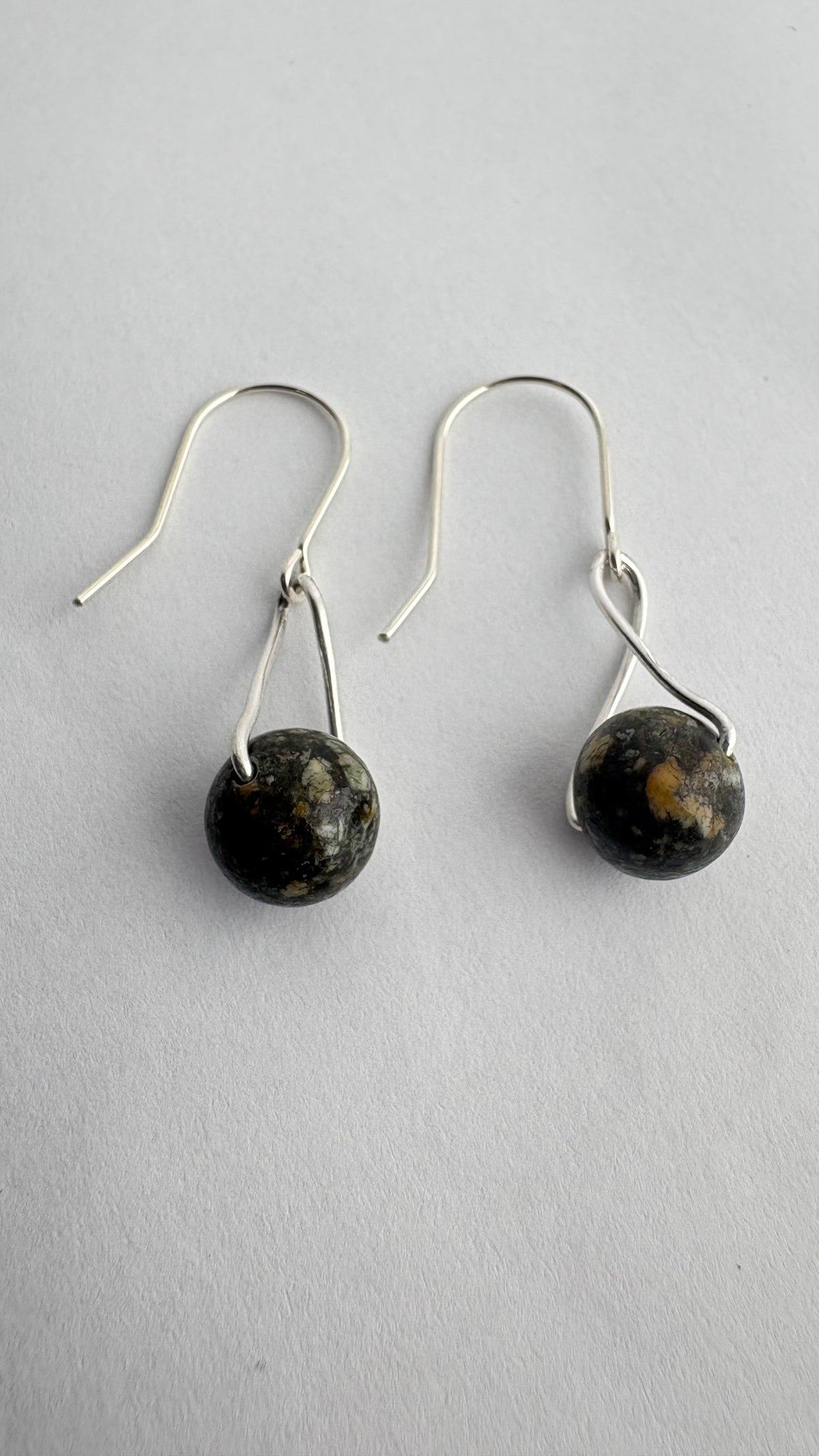 Preseli Bluestone silver earrings, solid 925 sterling silver