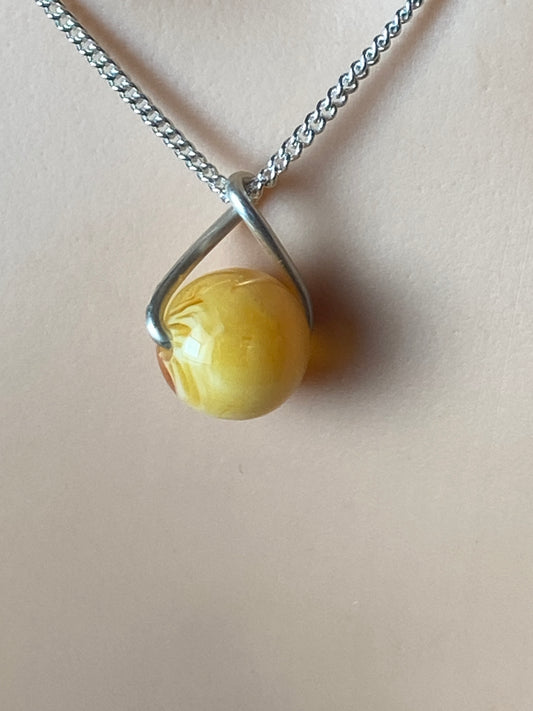 Silver Amber necklace