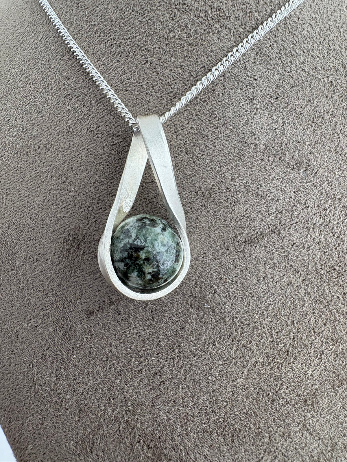 Preseli Bluestone silver pendant and 18” chain