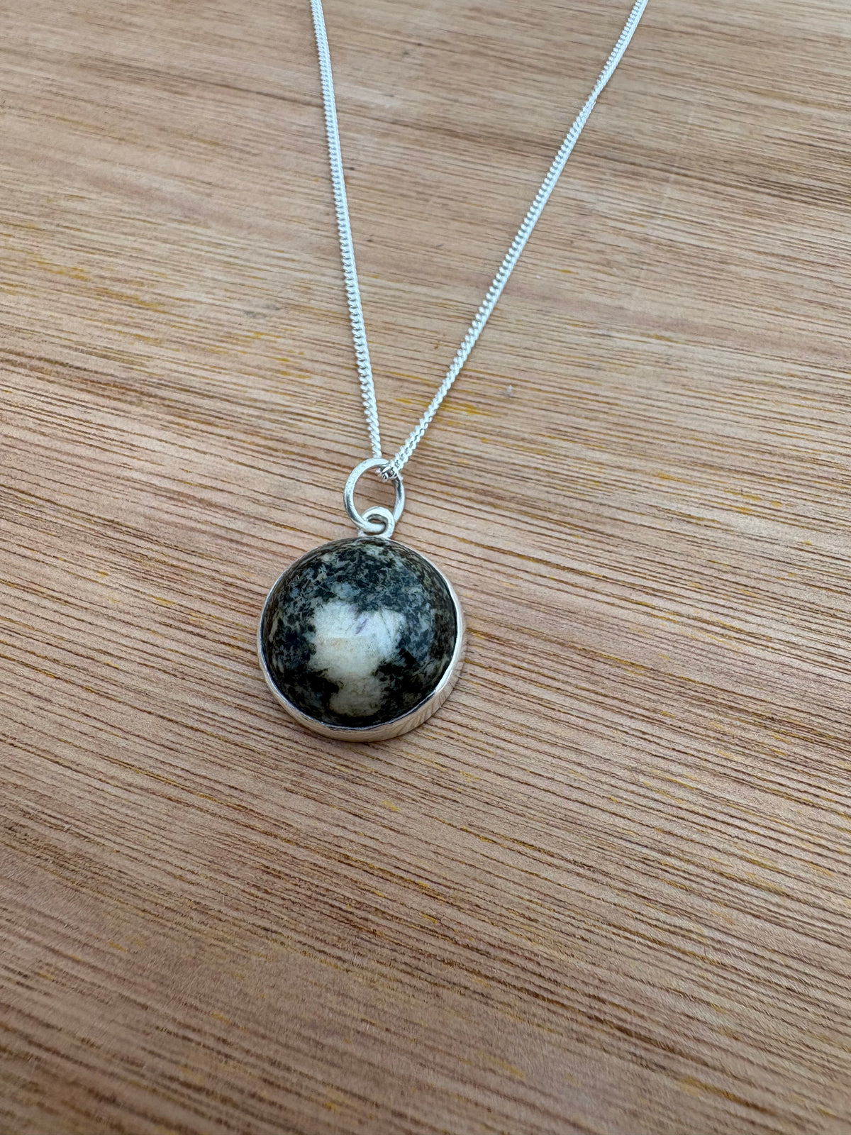 Preseli Bluestone silver pendant and solid 925 sterling silver, 18” chain