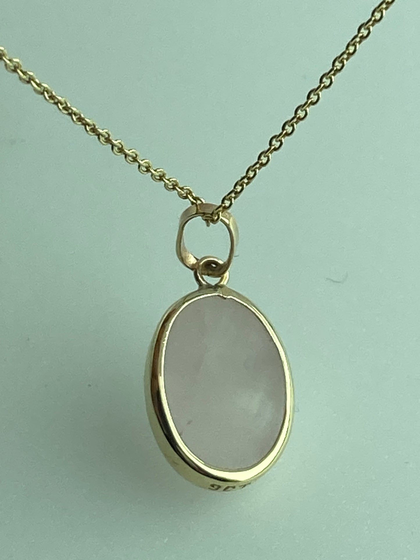 Gold rose quartz necklace