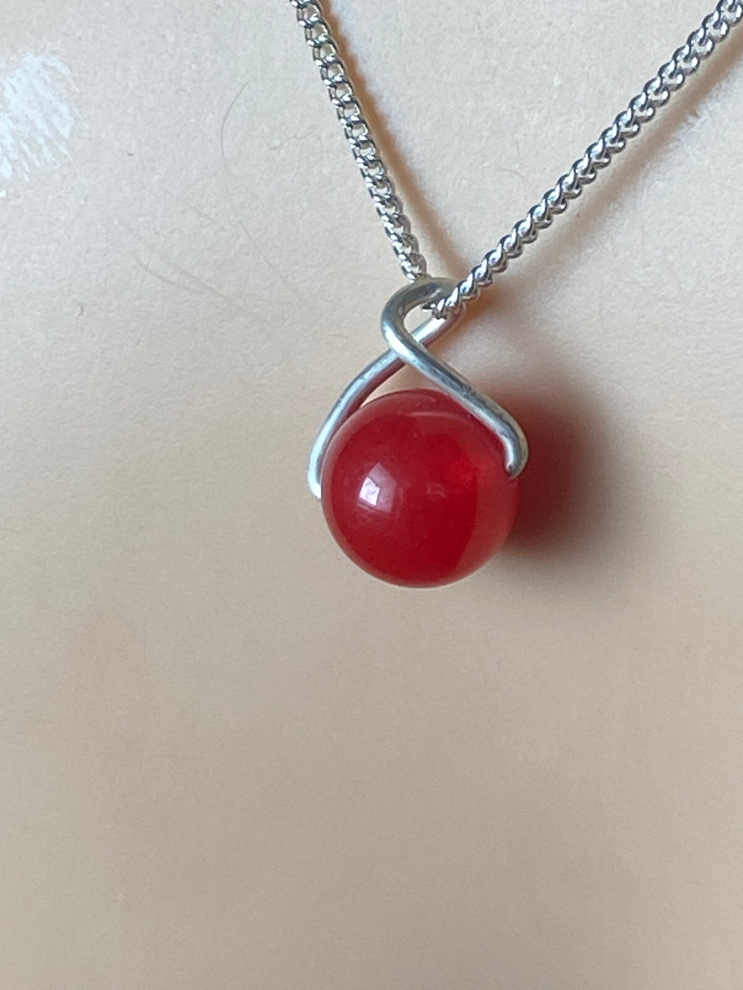 Red Jade Silver necklace