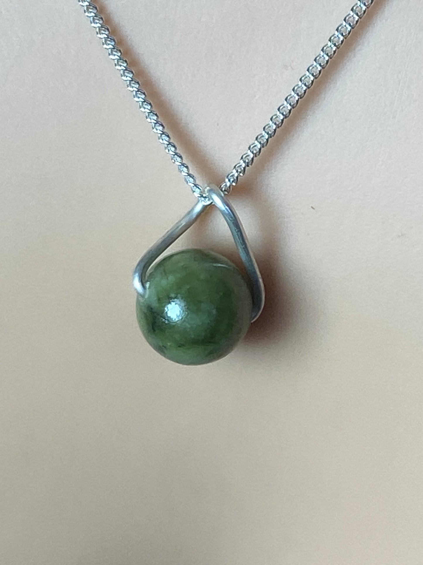 Green Jade Silver necklace