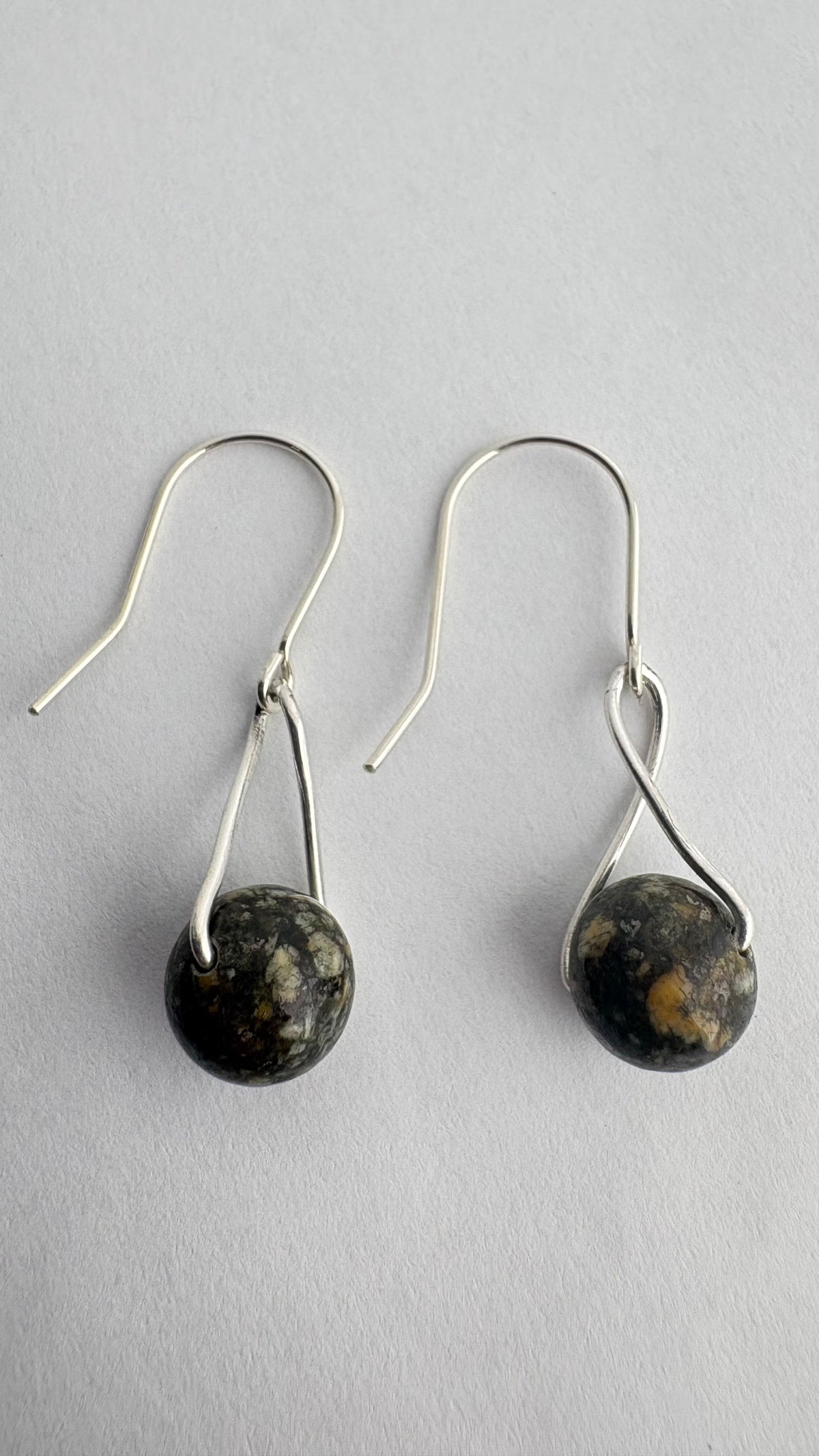Preseli Bluestone silver earrings, solid 925 sterling silver
