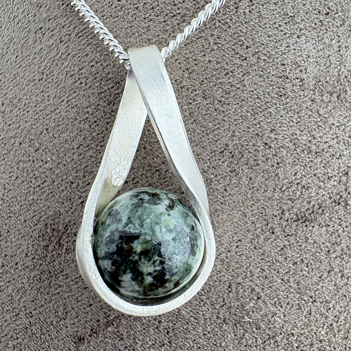Preseli Bluestone silver pendant and 18” chain