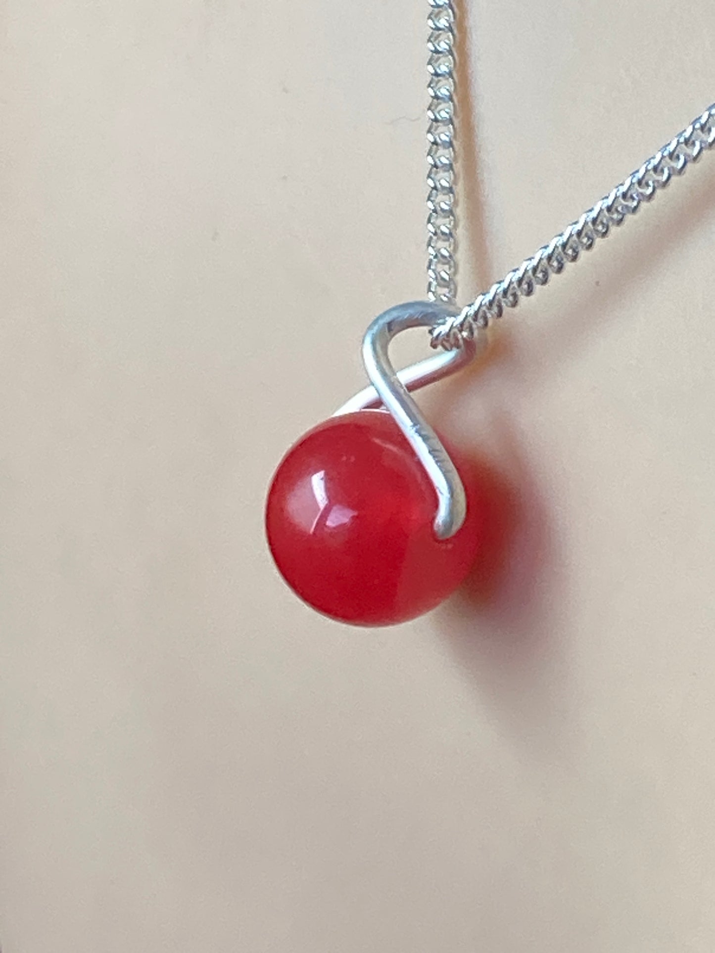 Red Jade Silver necklace