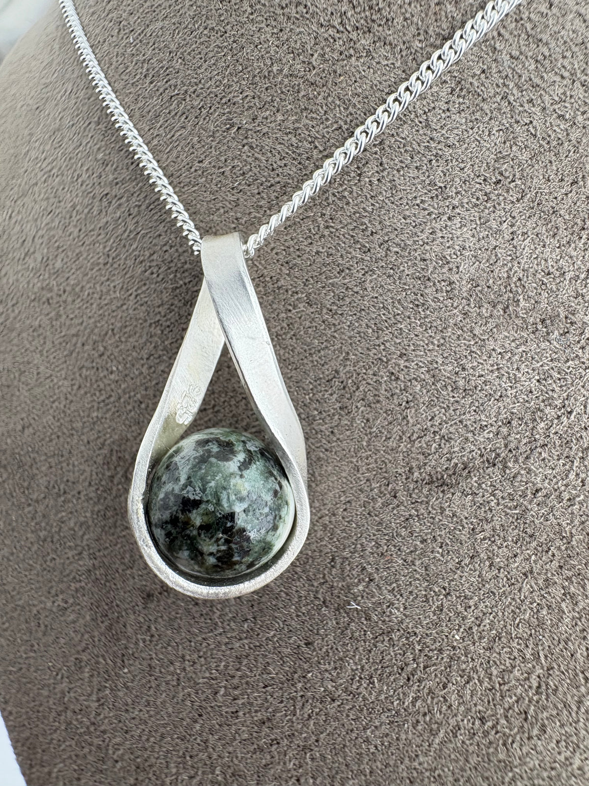 Preseli Bluestone silver pendant and 18” chain