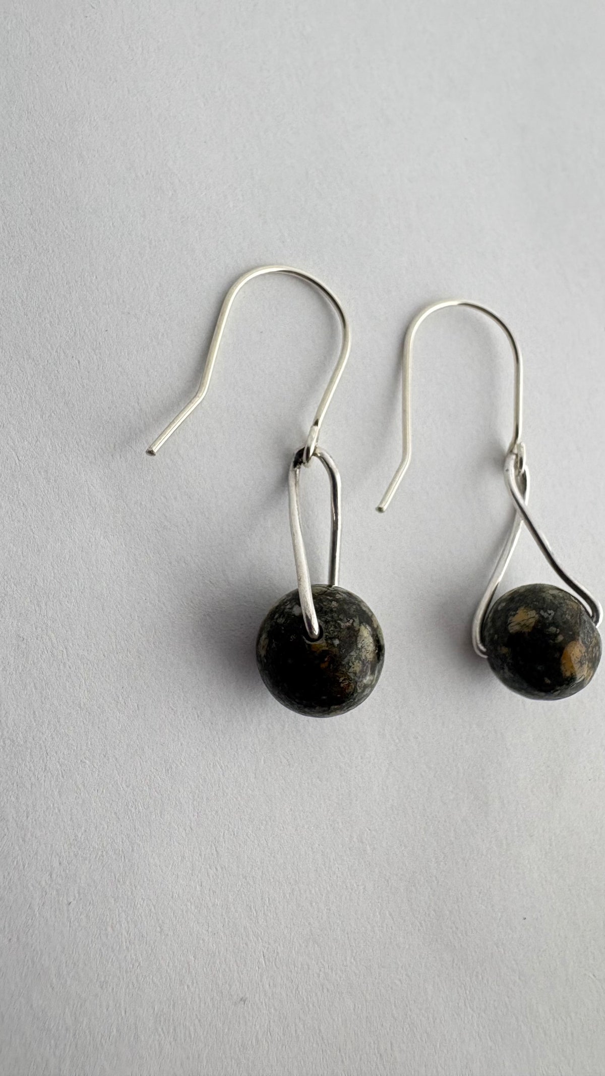 Preseli Bluestone silver earrings, solid 925 sterling silver