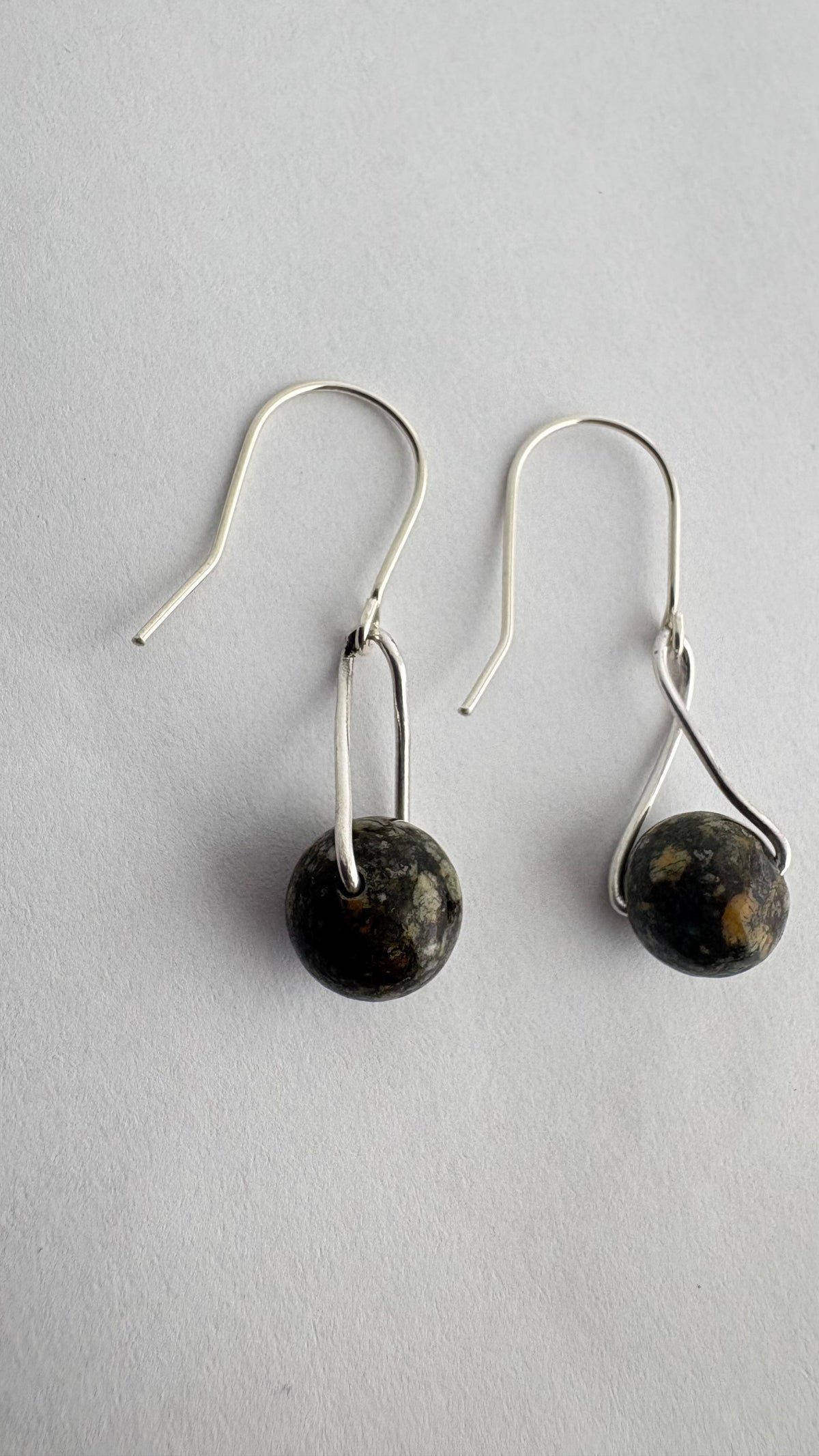 Preseli Bluestone silver earrings, solid 925 sterling silver