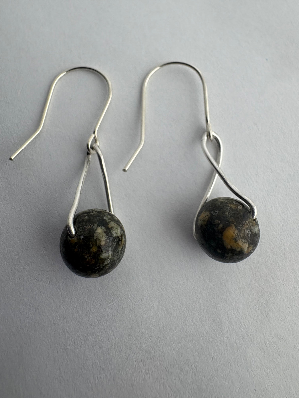 Preseli Bluestone silver earrings, solid 925 sterling silver