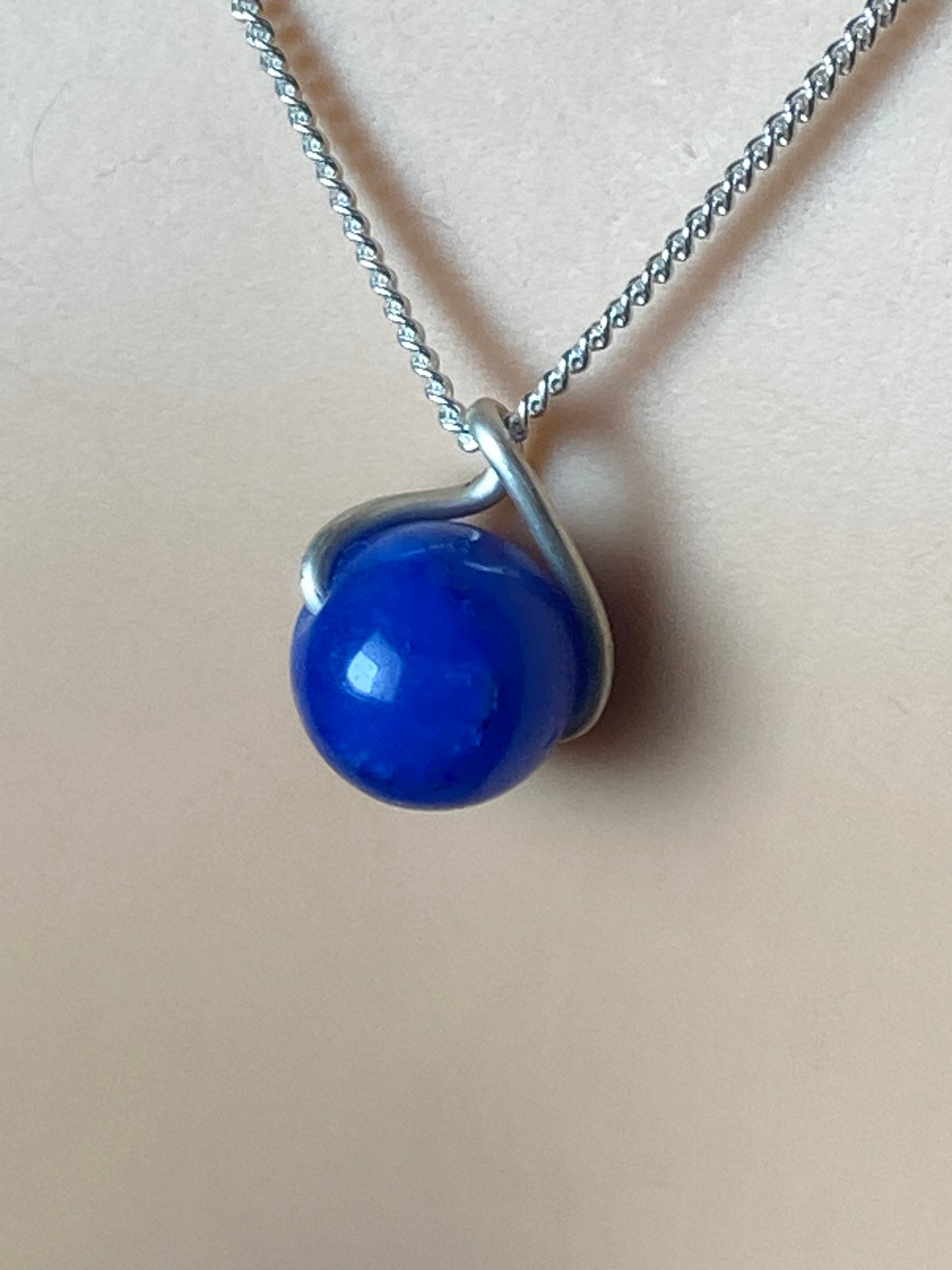 Blue agate Silver necklace