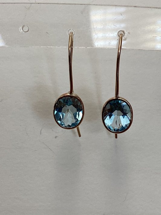 9ct Gold blue topaz Earrings
