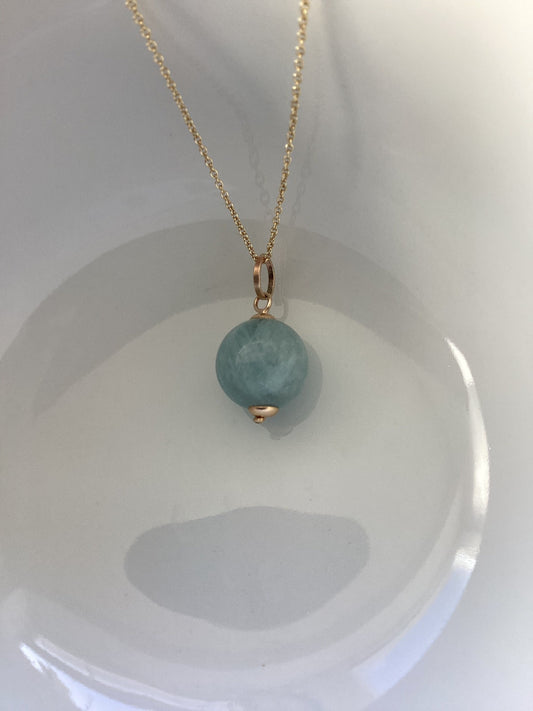 9ct gold aquamarine necklace