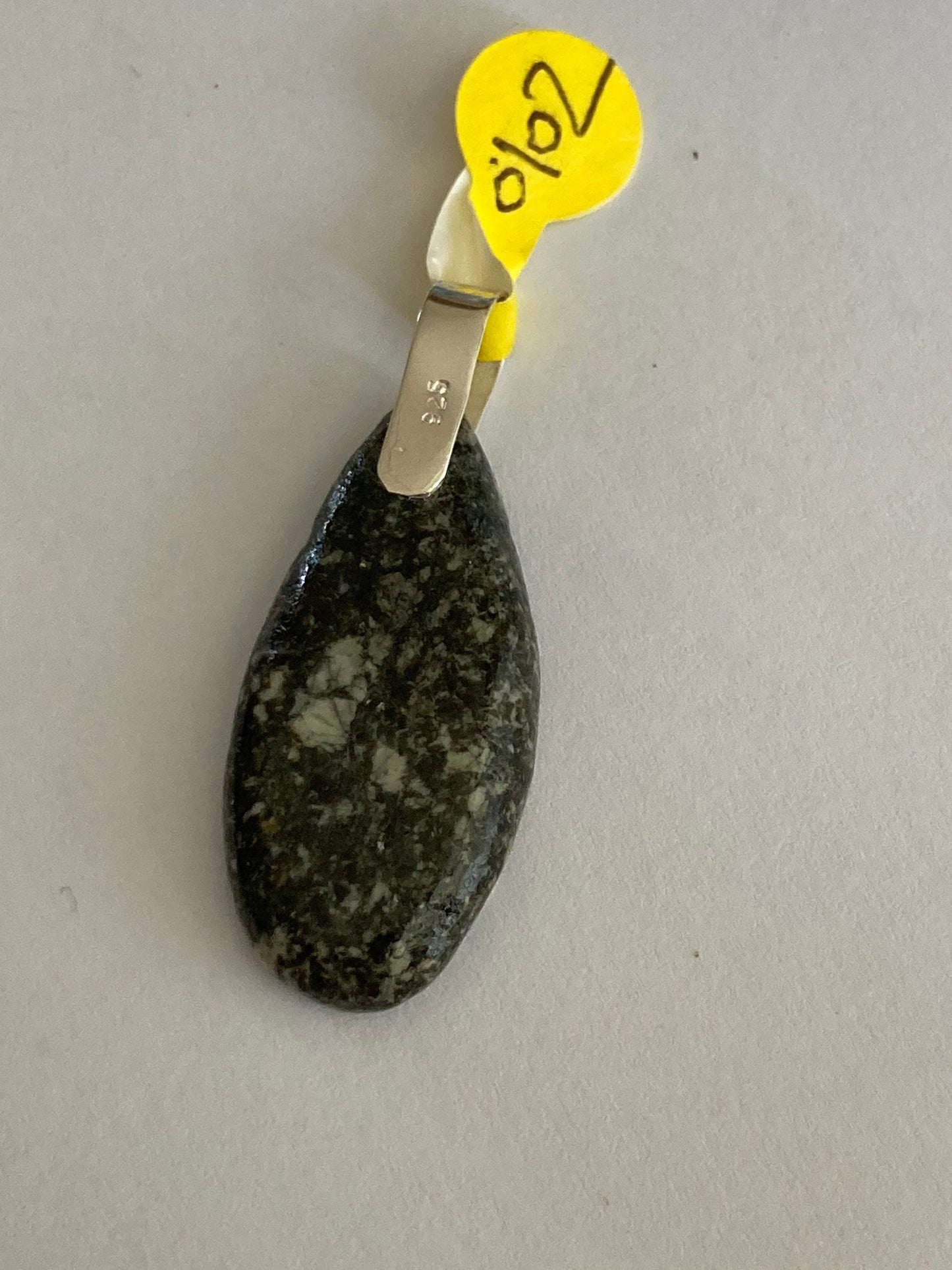Preseli Bluestone pendant,solid 925 sterling silver, 18” chain