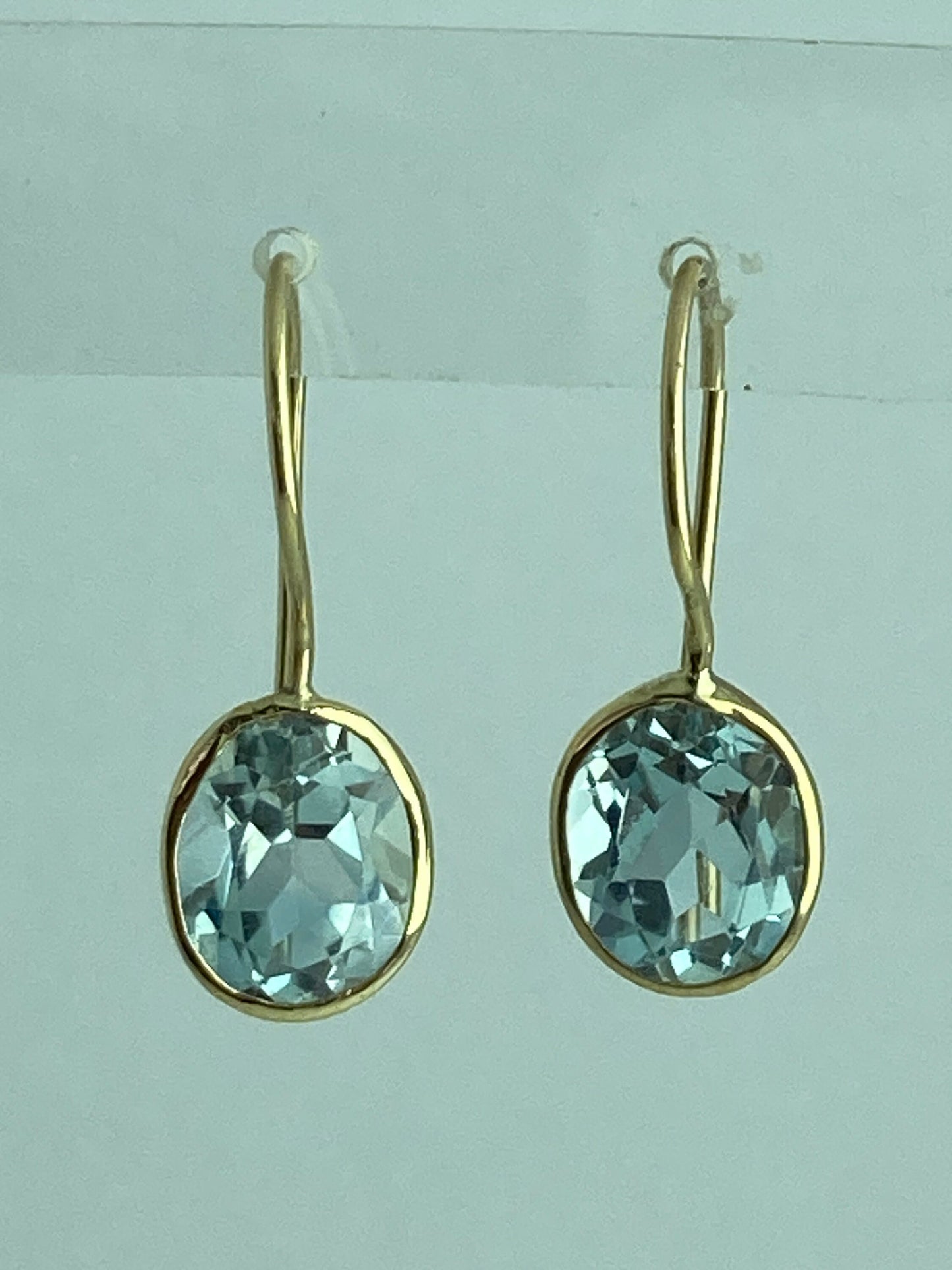 Gold Blue topaz earrings