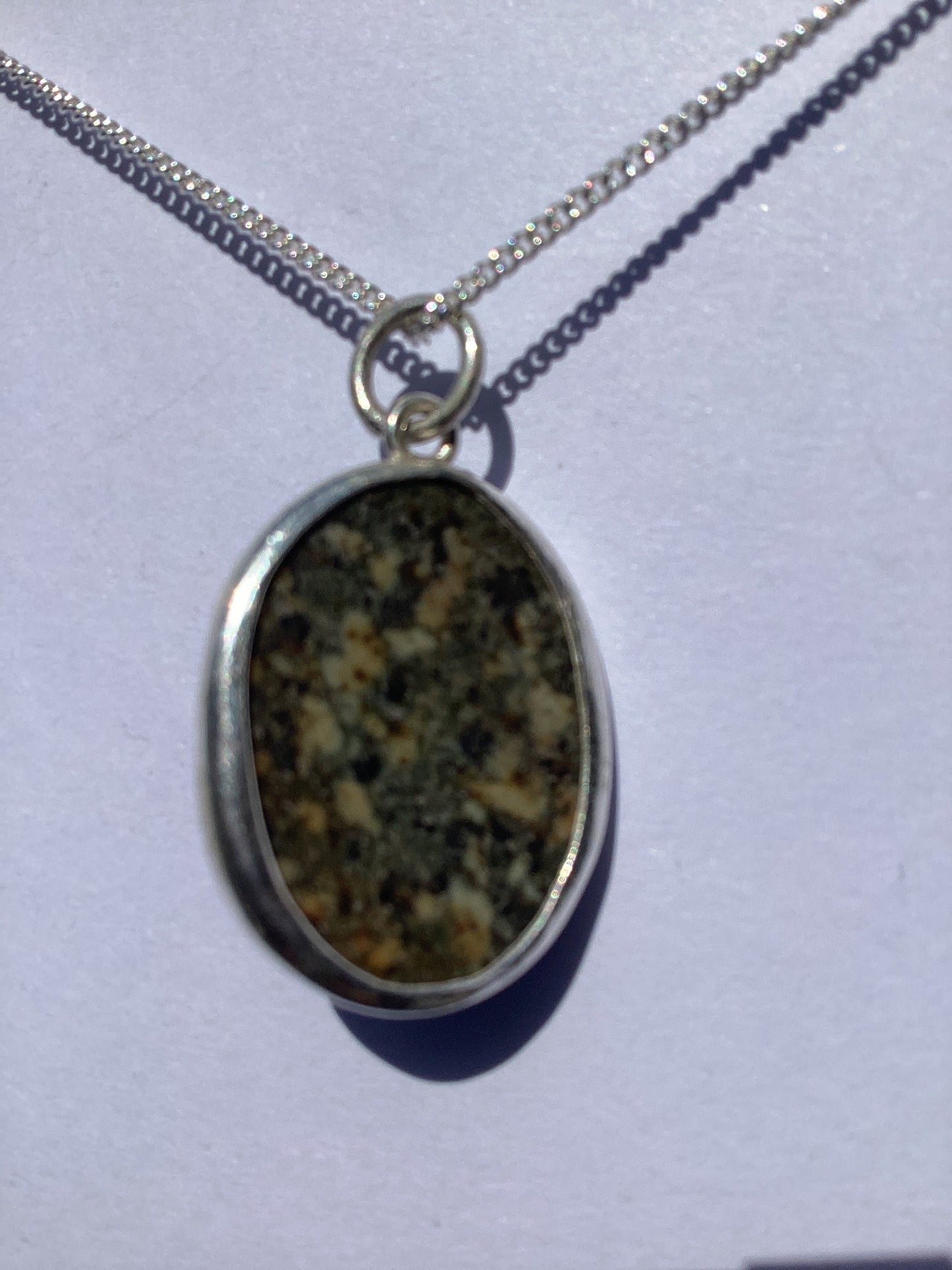 Preseli Bluestone pendant and solid 925 sterling silver 18” chain