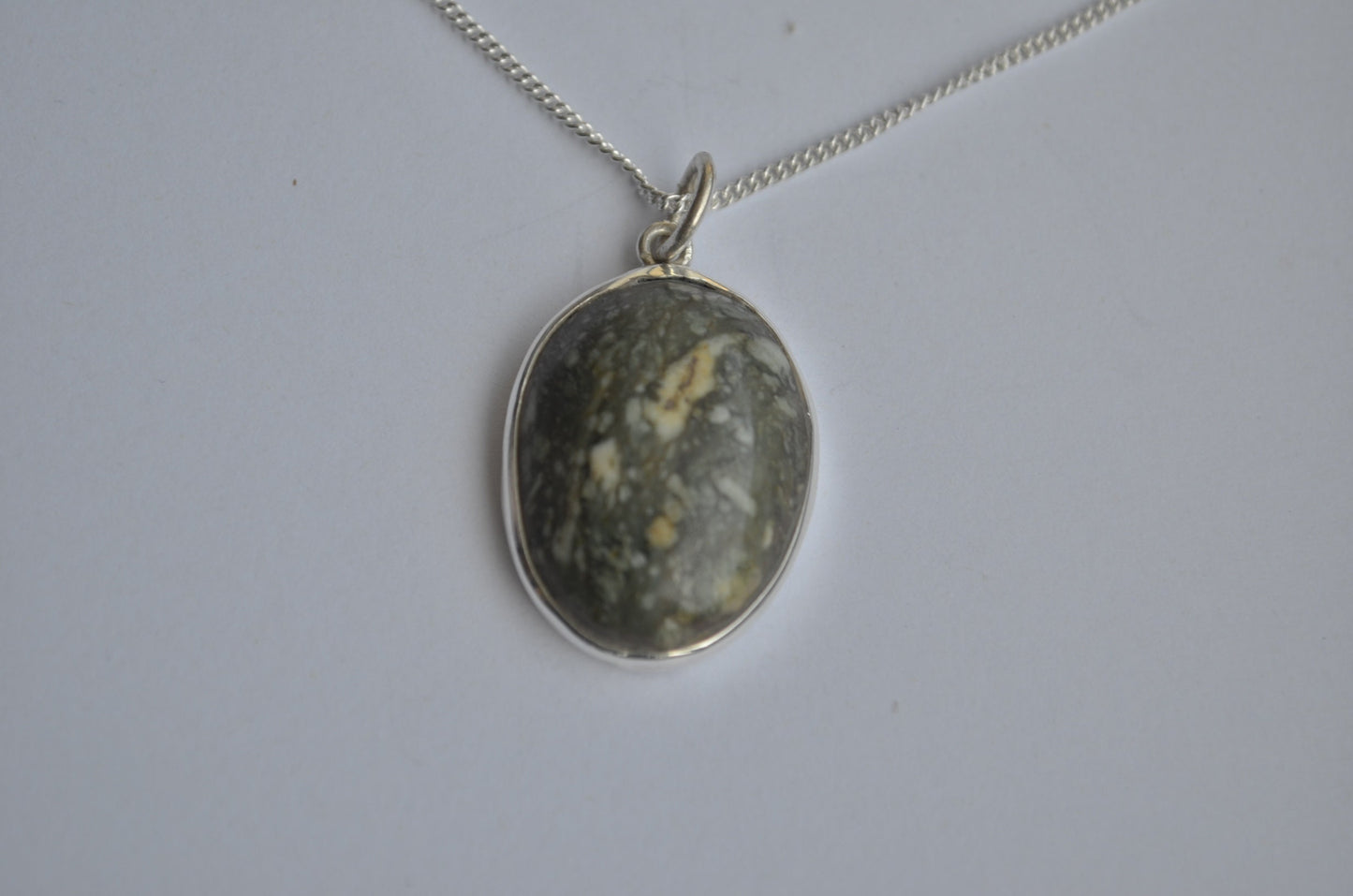 Preseli Bluestone pendant and silver 18” chain