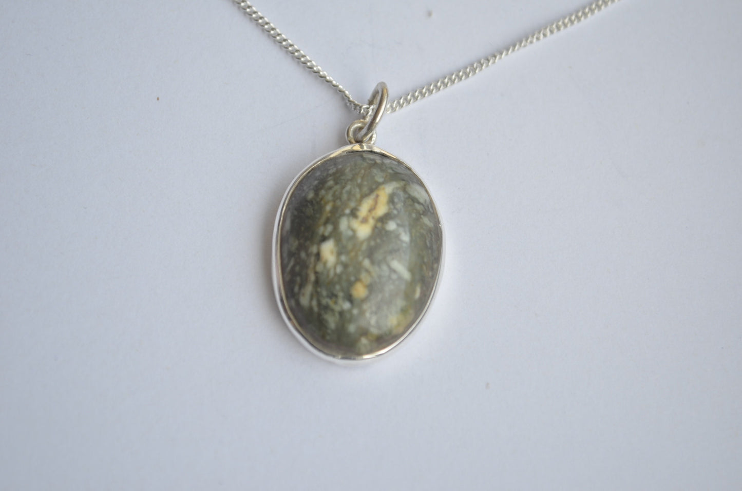 Preseli Bluestone pendant and silver 18” chain