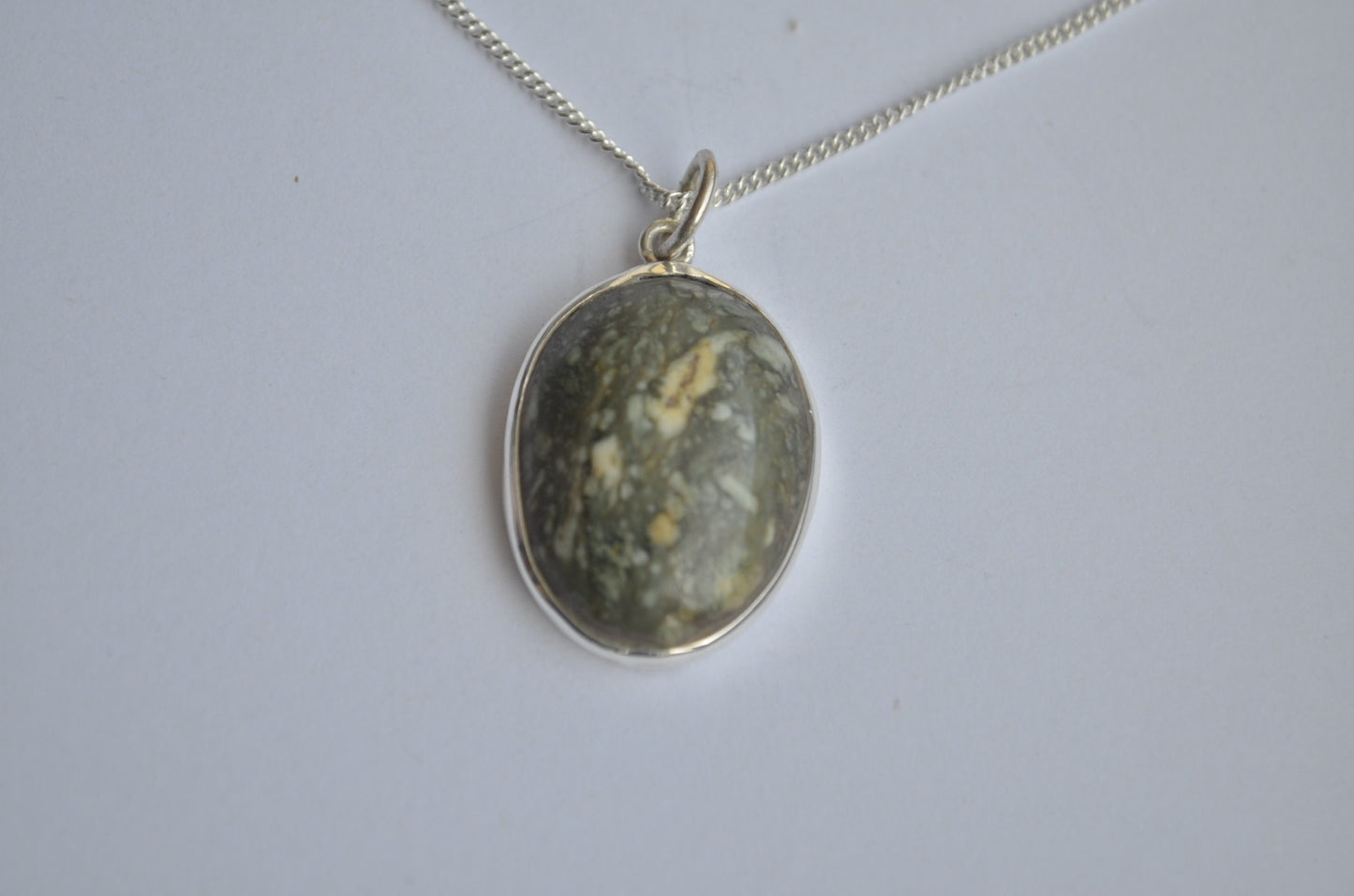 Preseli Bluestone pendant and silver 18” chain