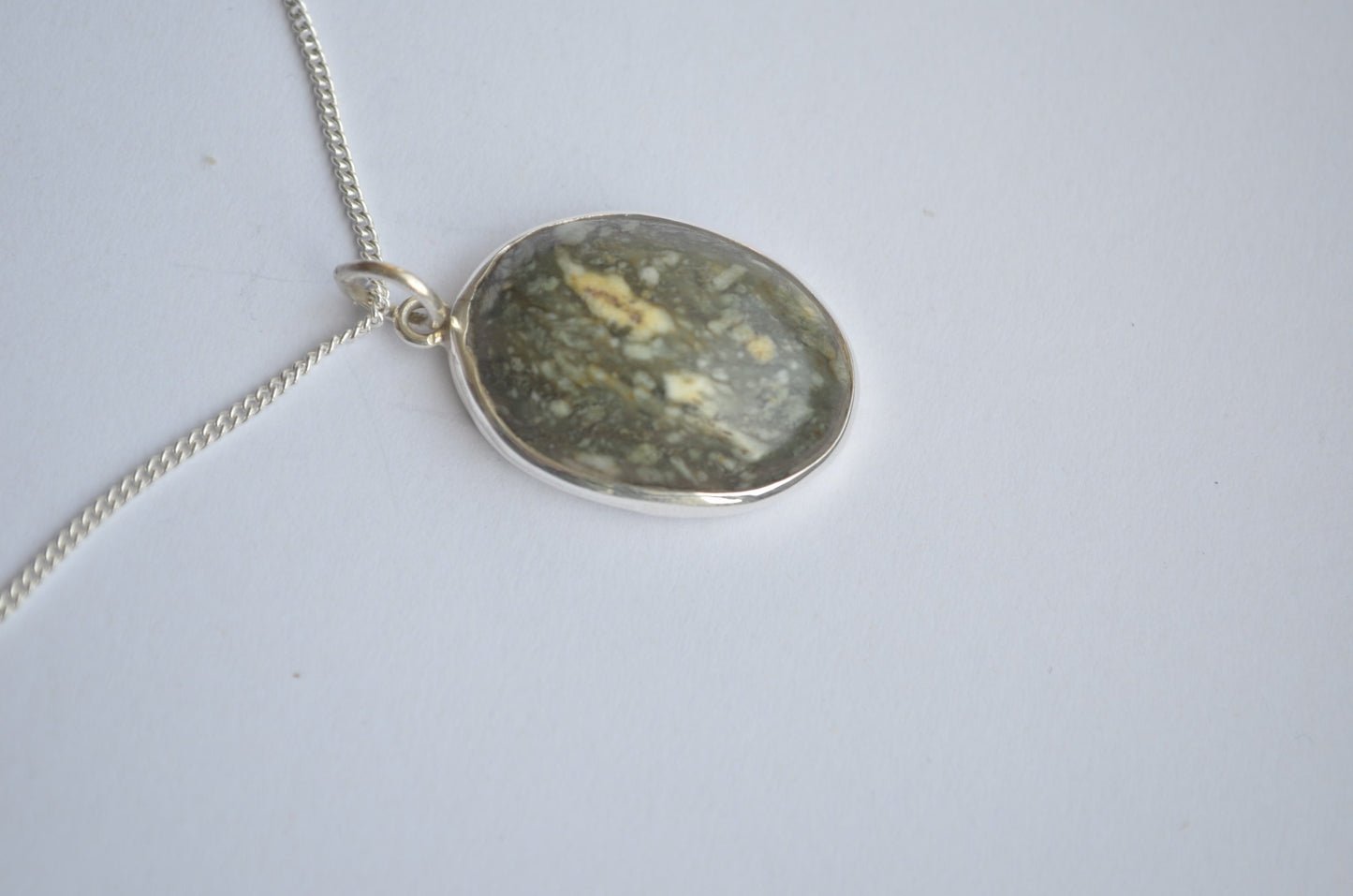 Preseli Bluestone pendant and silver 18” chain