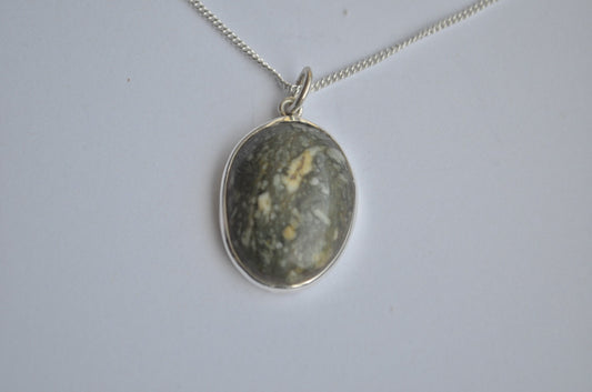 Preseli Bluestone pendant and silver 18” chain