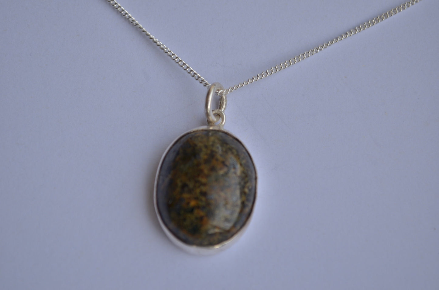 Preseli Bluestone silver pendant and chain