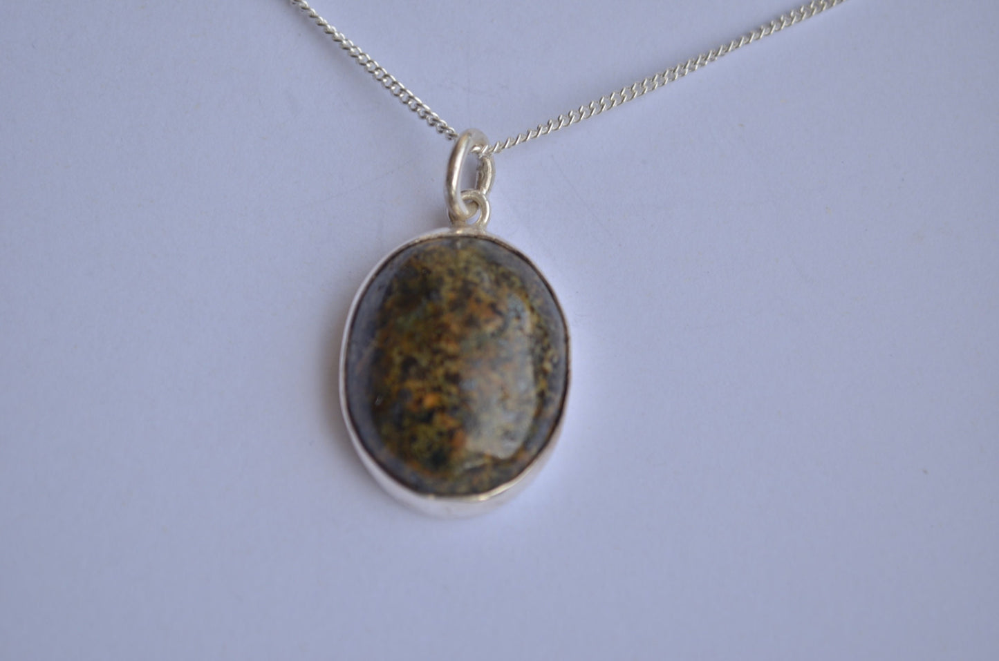 Preseli Bluestone silver pendant and chain