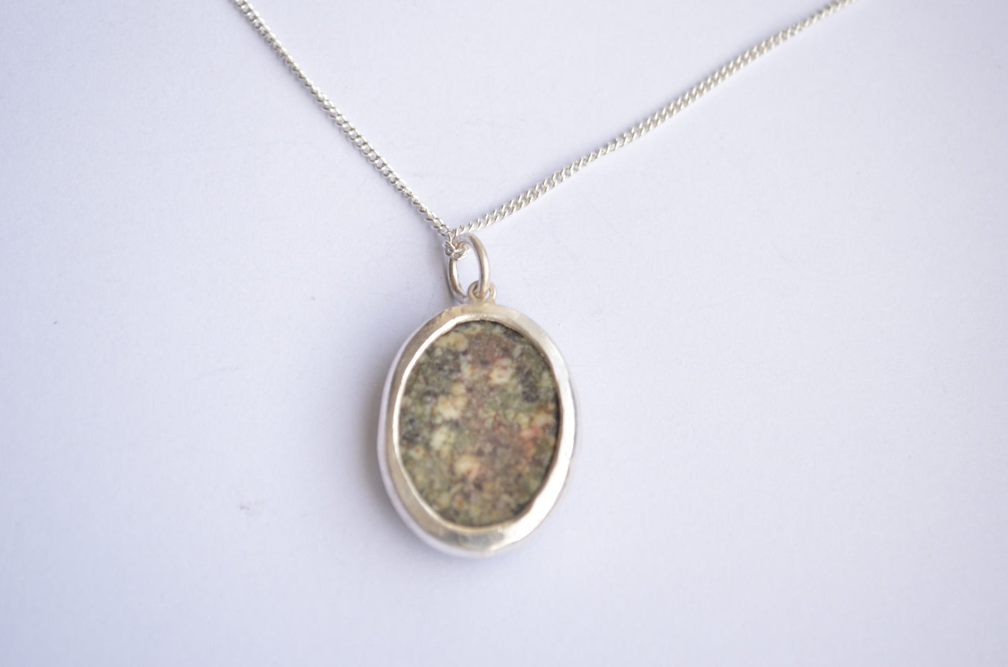 Preseli Bluestone pendant, silver necklace