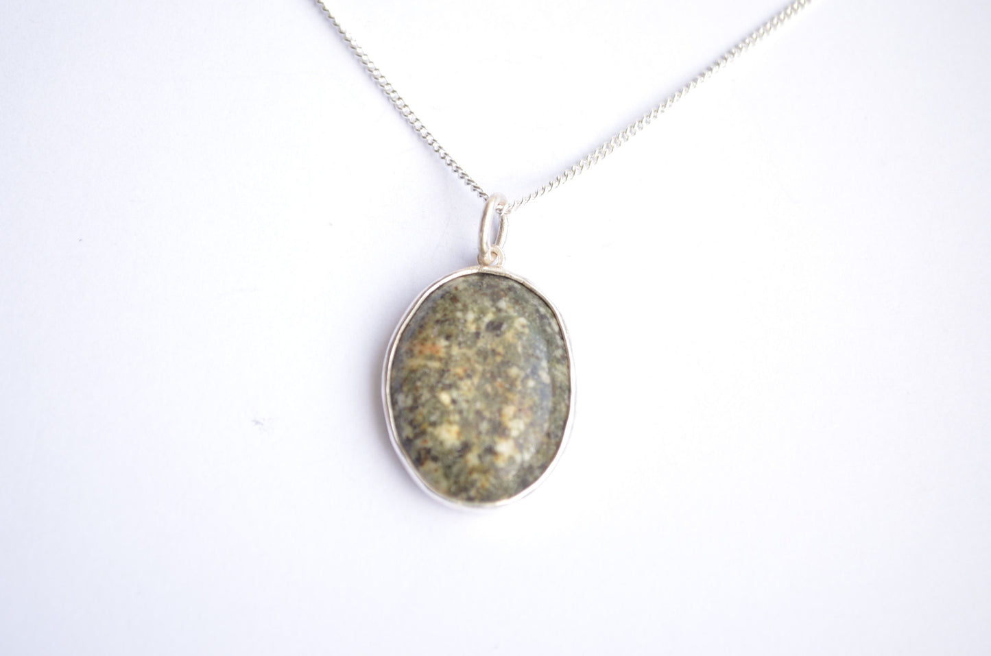 Preseli Bluestone pendant, silver necklace