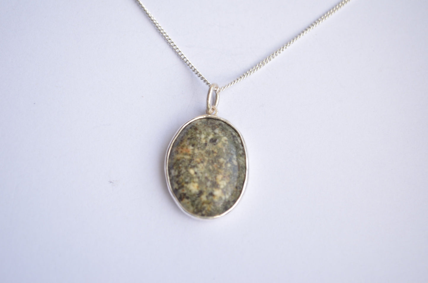 Preseli Bluestone pendant, silver necklace