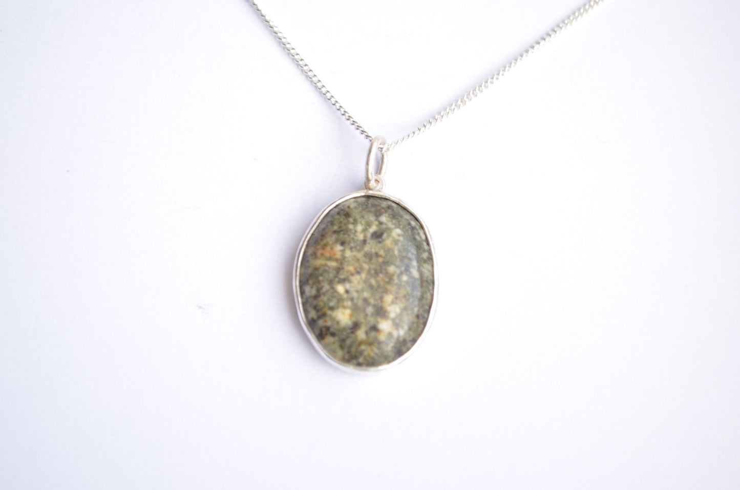 Preseli Bluestone pendant, silver necklace