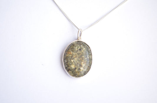 Preseli Bluestone pendant, silver necklace