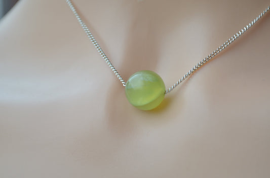 jade necklace, solid sterling silver 18” chain