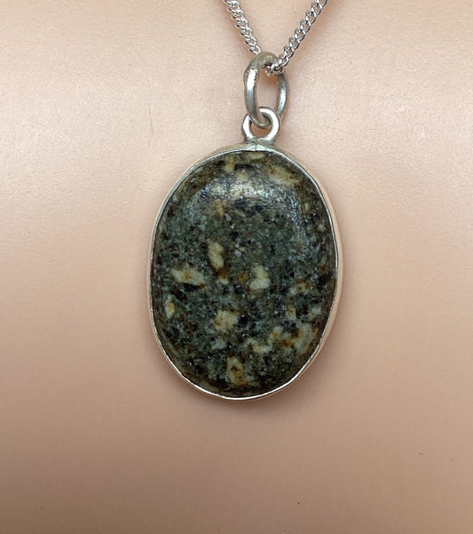 silver necklace Preseli Bluestone pendant