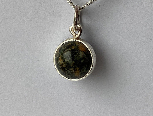 Preseli Bluestone, solid 925 sterling silver, 18” chain