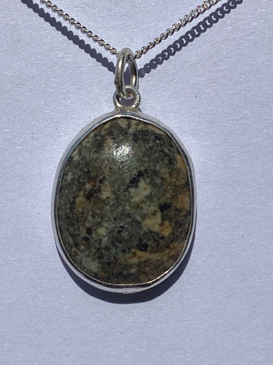 Preseli Bluestone pendant and solid 925 sterling silver 18” chain