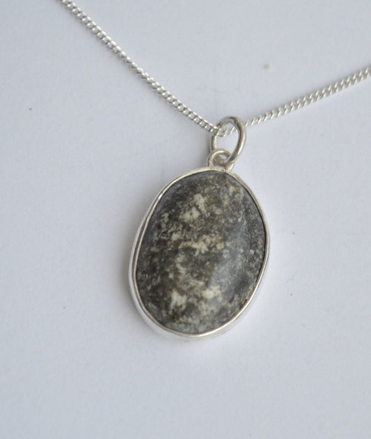 Preseli Bluestone pendant and solid 925 sterling silver 18” chain necklace