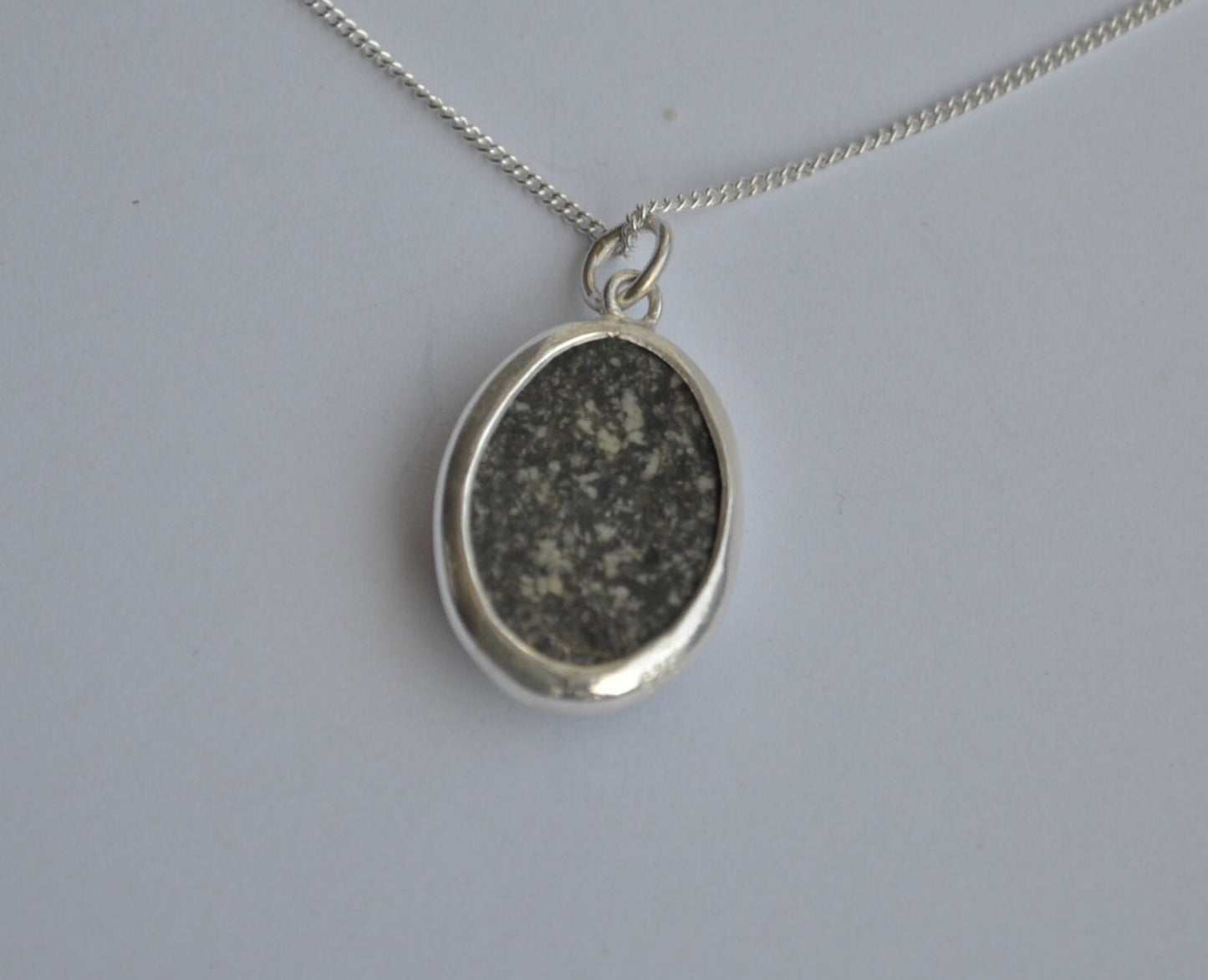 Preseli Bluestone pendant and solid 925 sterling silver 18” chain necklace