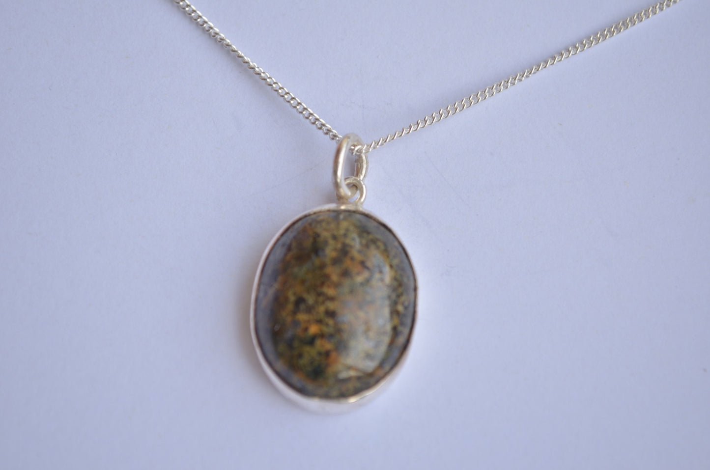 Preseli Bluestone silver pendant and chain