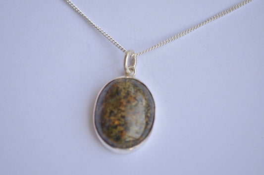 Preseli Bluestone silver pendant and chain