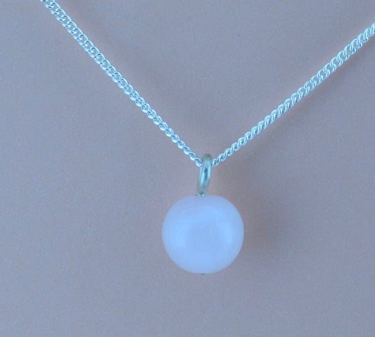 silver rose quartz necklace, round pink pendant, natural stone, 18” chain