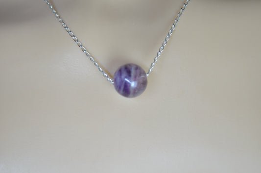 Fluorite bead silver and solid sterling silver chain necklace, bell shape light green natural gemstone